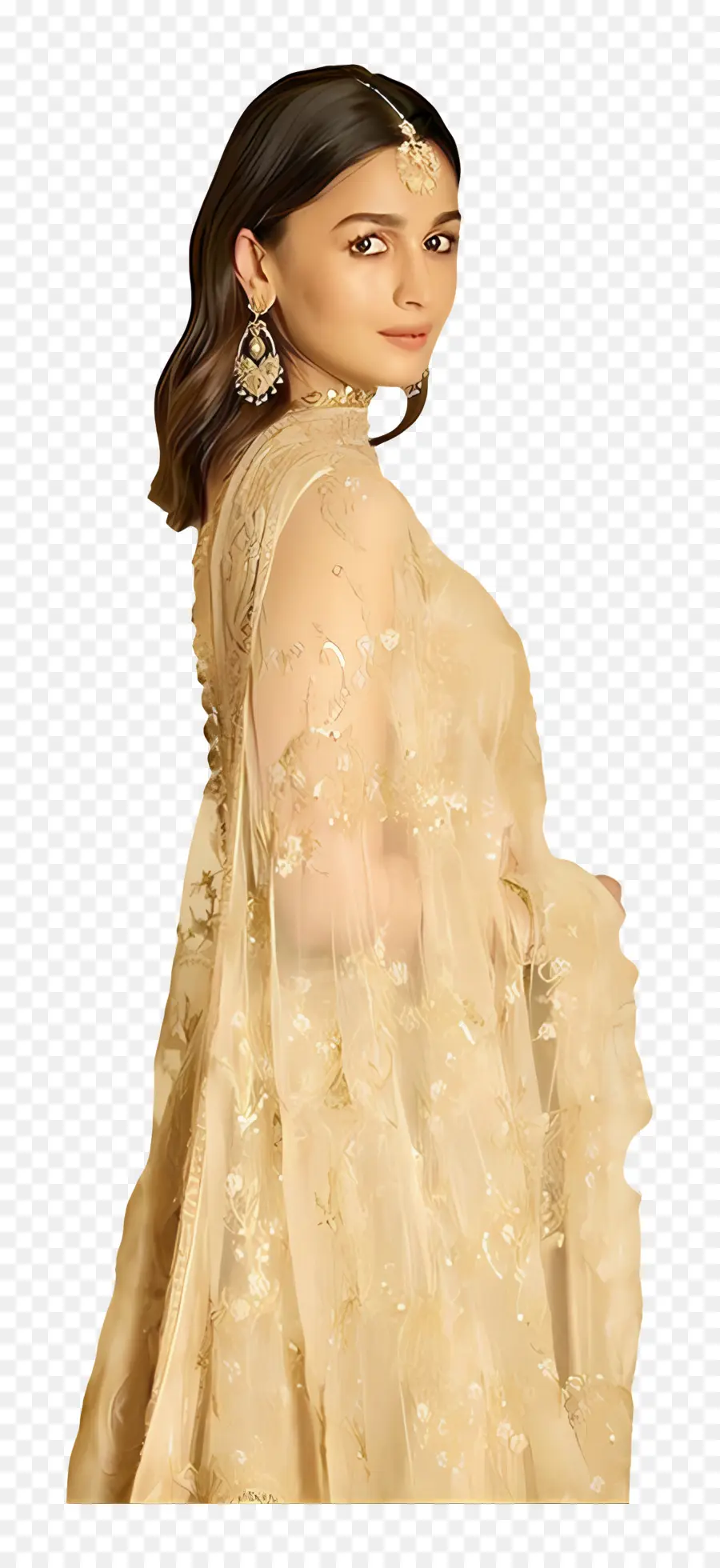 Alia Bhatt，Mujer En Traje Tradicional PNG