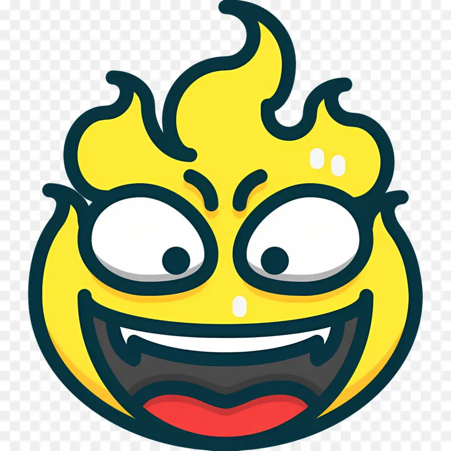 Emoji De Fuego，Cara De Llama De Dibujos Animados PNG