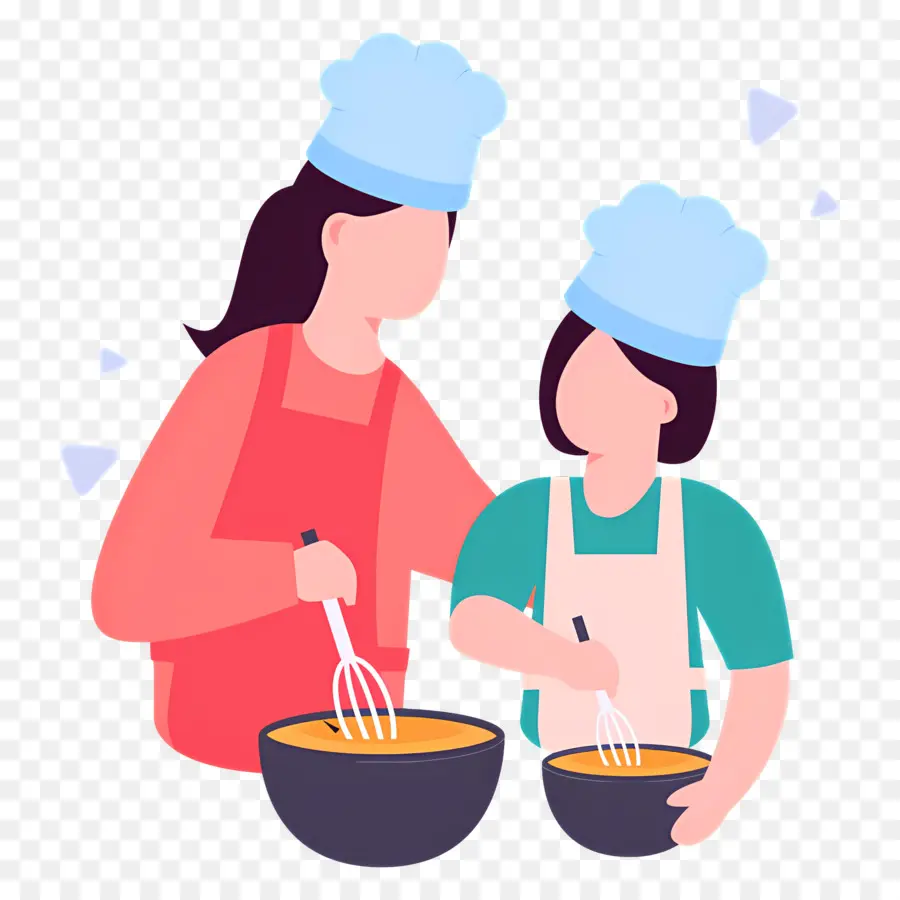 Cocinero，Madre E Hijo Horneando PNG