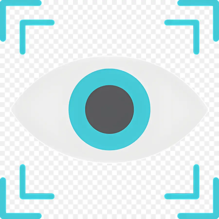 Escáner Ocular，Ojo Con Marco Azul PNG