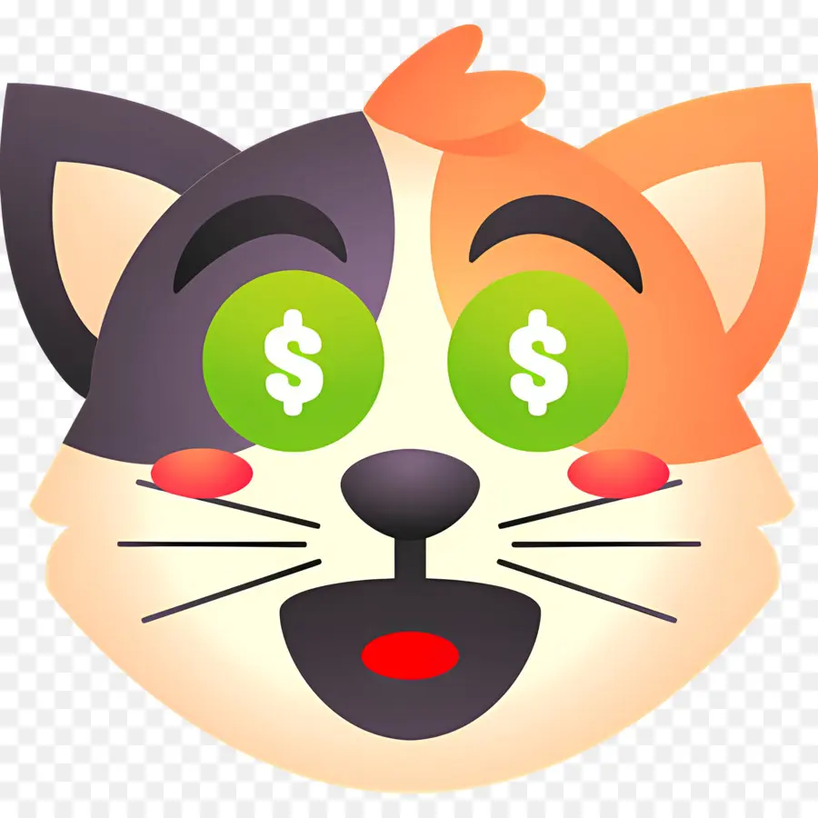 Emojis De Gato，Emoji De Gato Con Ojos De Dinero PNG