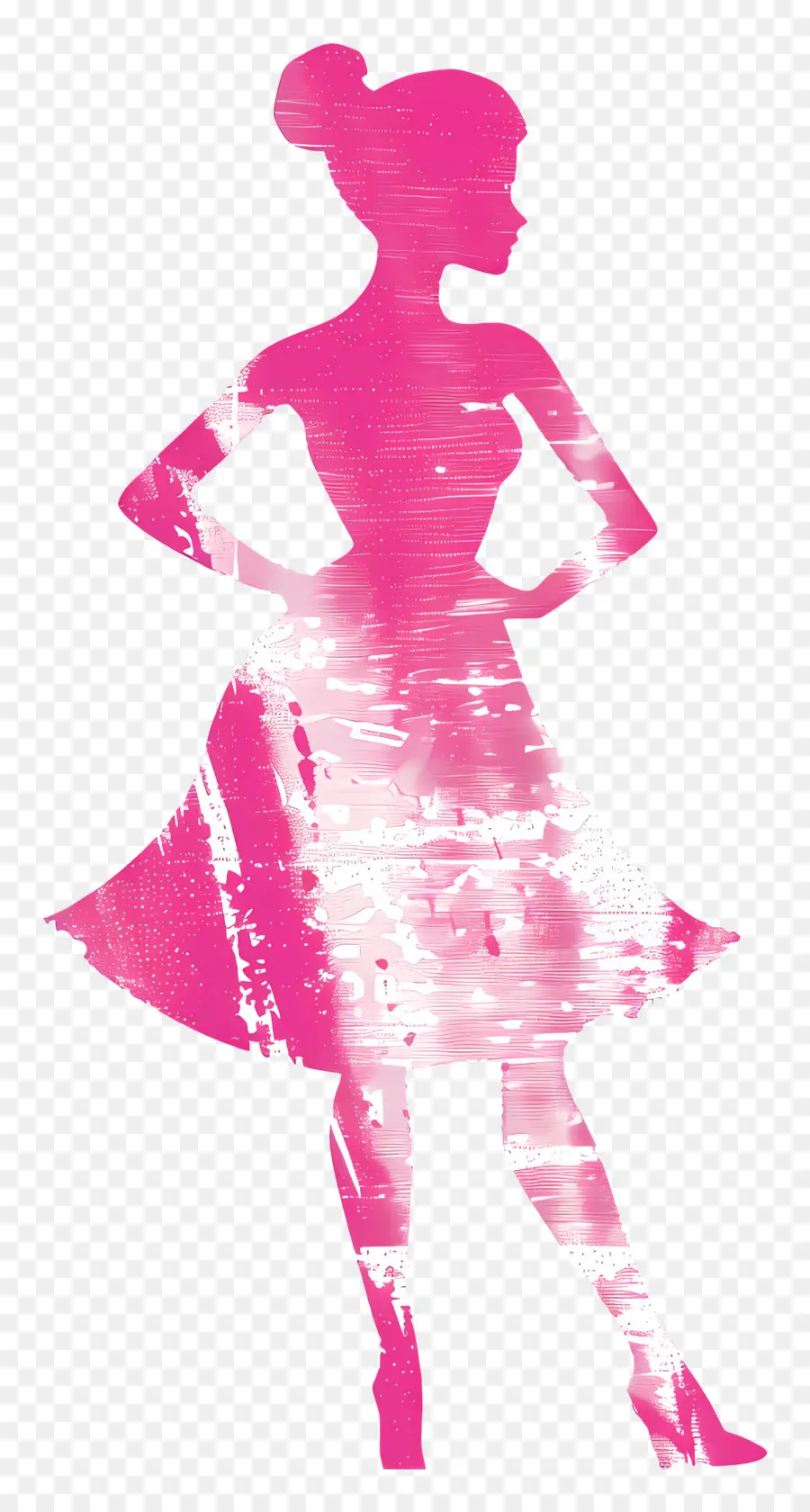 Silueta De Barbie Rosa，Silueta Rosa PNG