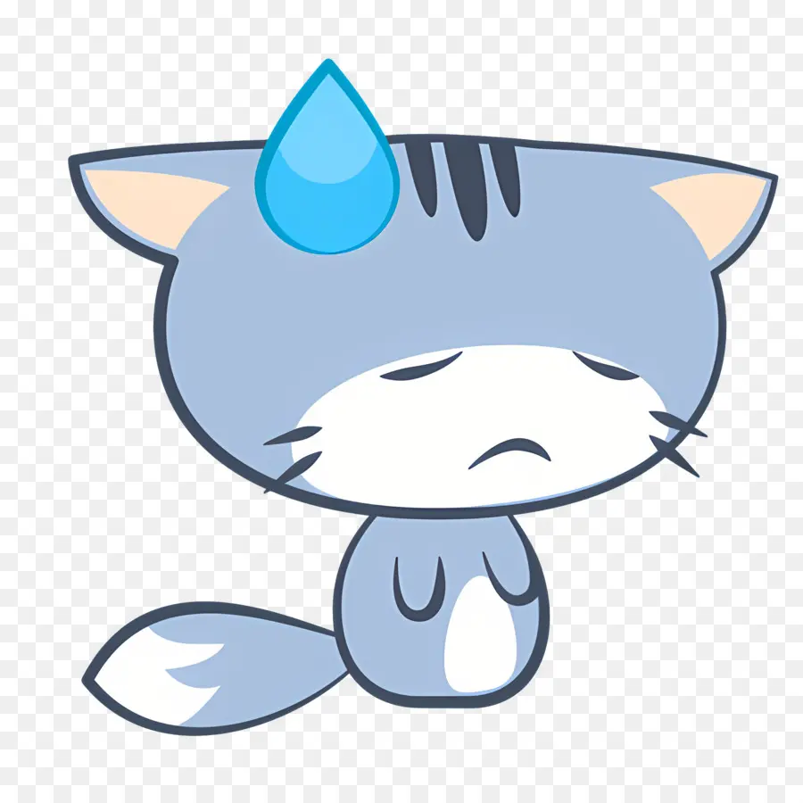 Emojis De Gato，Gato Sudoroso PNG