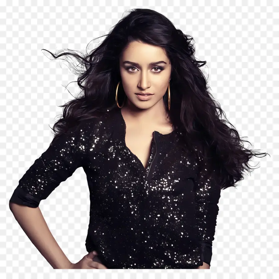 Shraddha Kapoor，Mujer En Top De Lentejuelas Negro PNG