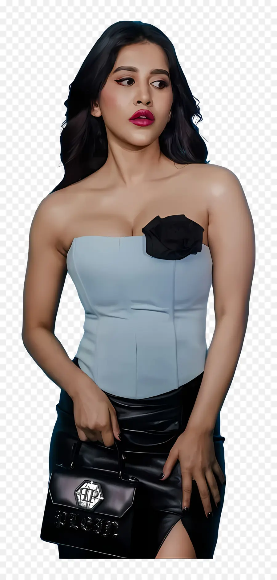 Nabha Natesh，Mujer En Top Azul PNG