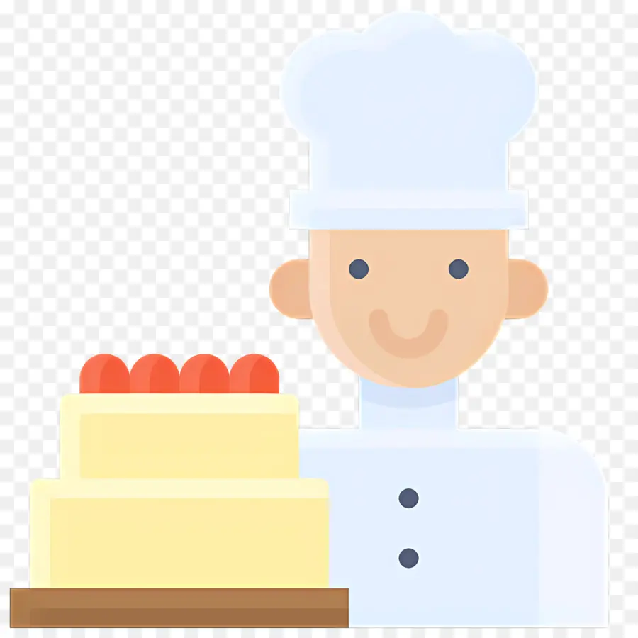 Cocinero，Chef Con Pastel PNG