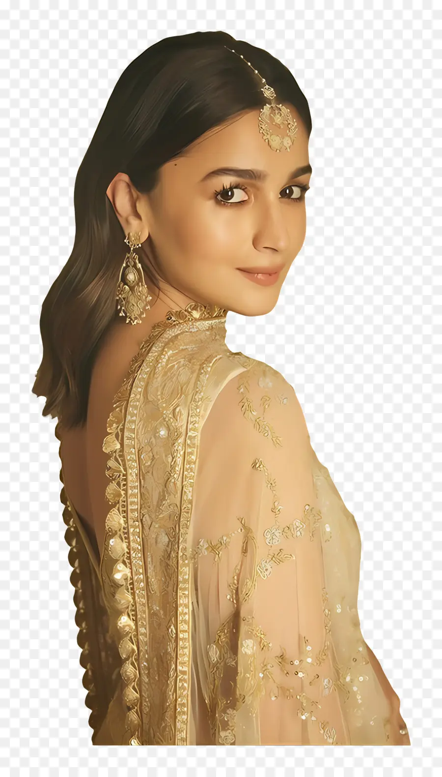 Alia Bhatt，Mujer En Traje Tradicional PNG