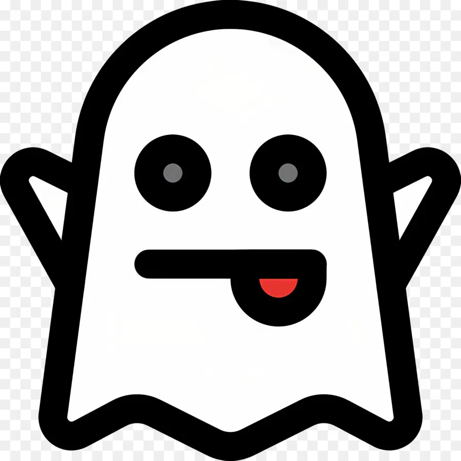 Emoji Fantasma，Fantasma Con La Lengua Fuera PNG