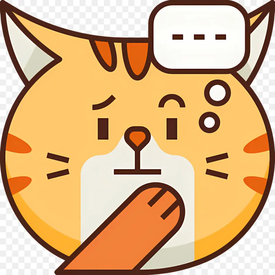 Emojis De Gato，Gato Pensante PNG