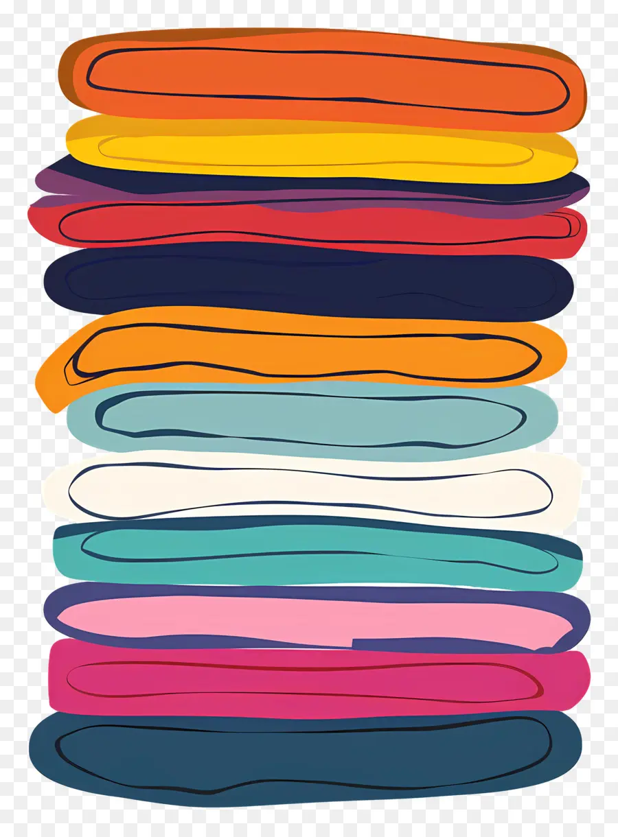 Pila De Ropa，Toallas Coloridas PNG