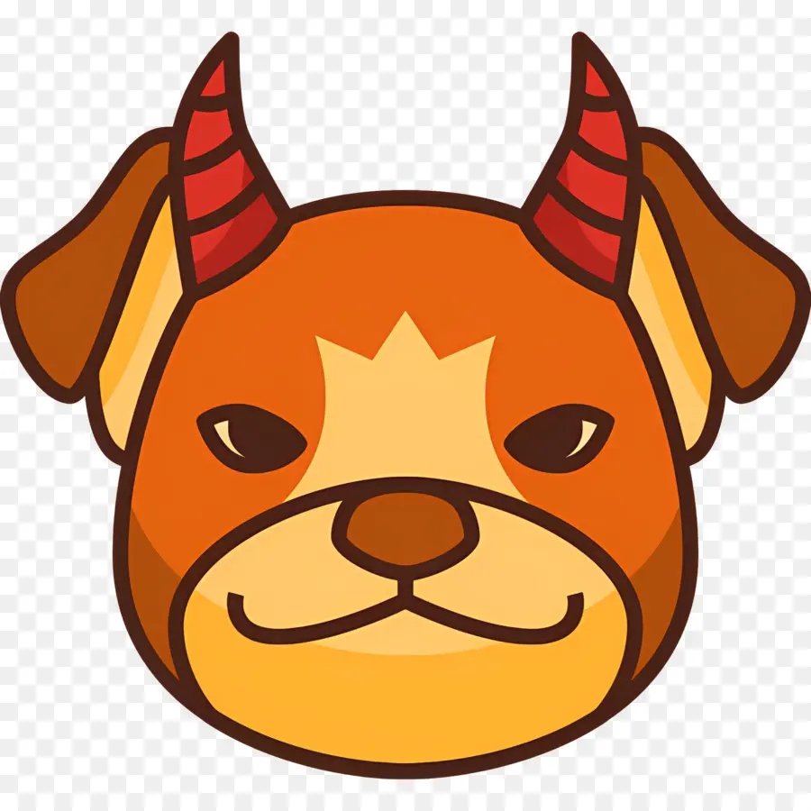 Emoji De Perro，Perro Con Cuernos PNG