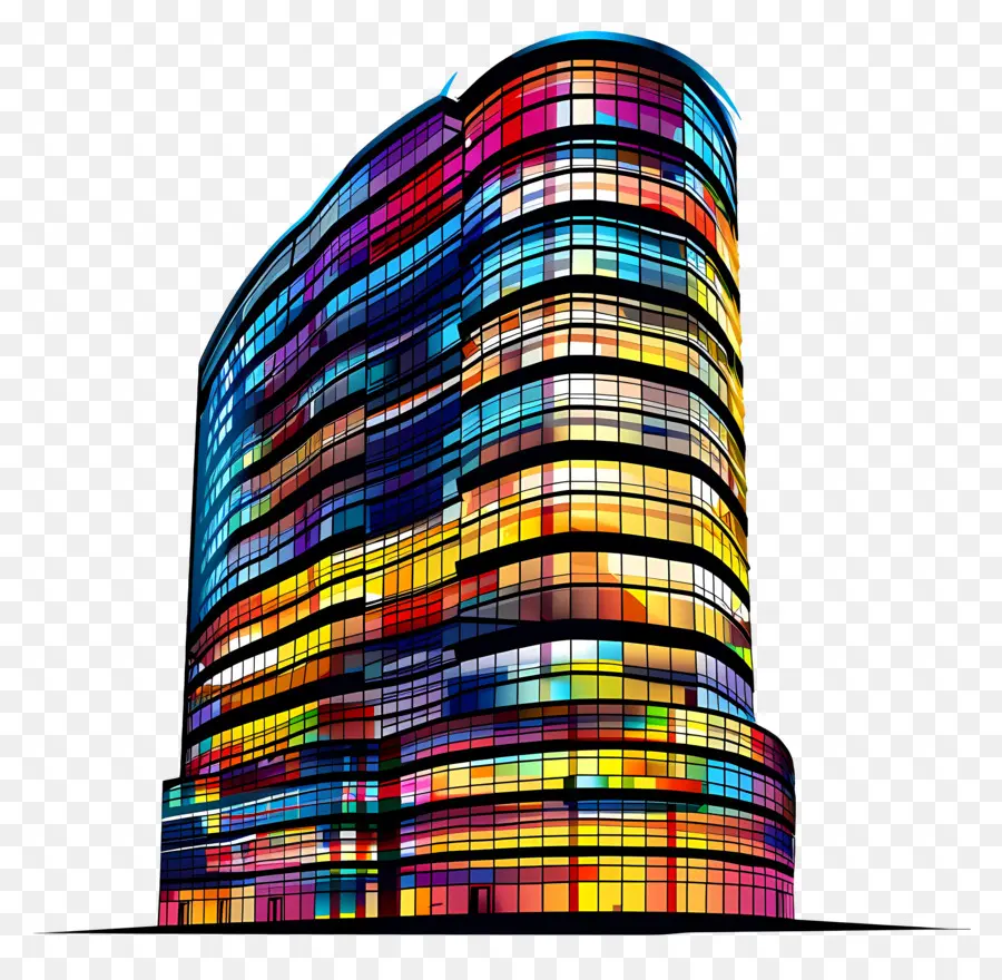 Silueta De Edificio Alto，Edificio Colorido PNG