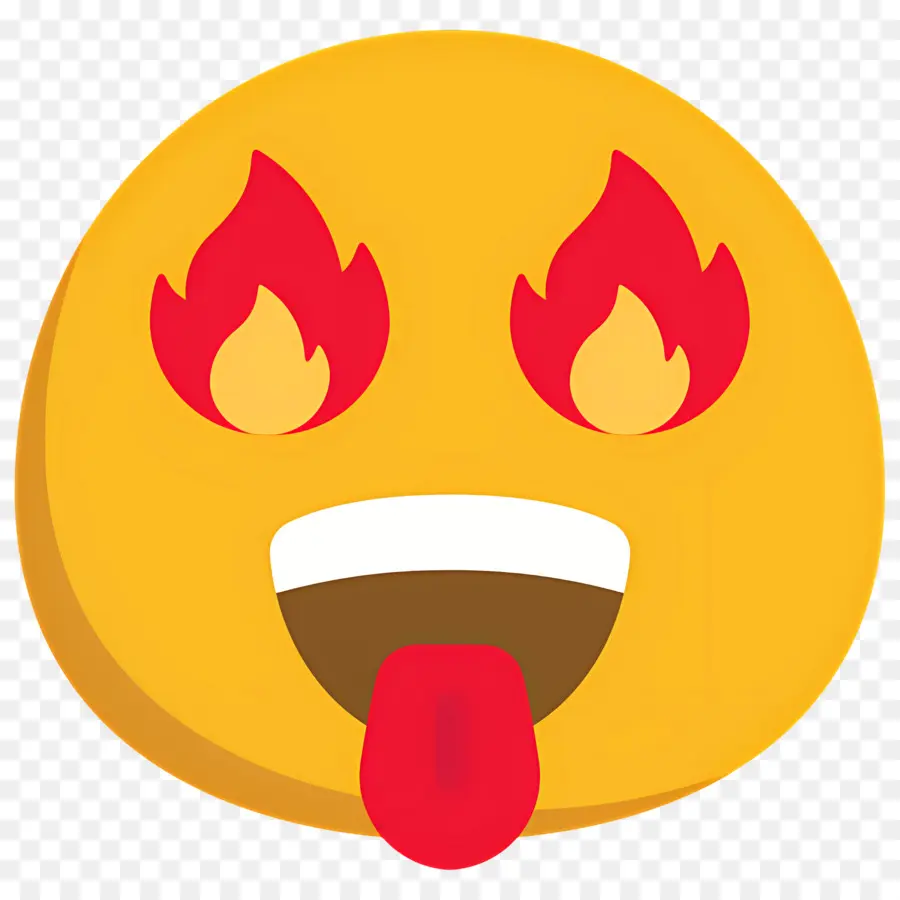 Emoji De Fuego，Cara De Ojos De Fuego PNG