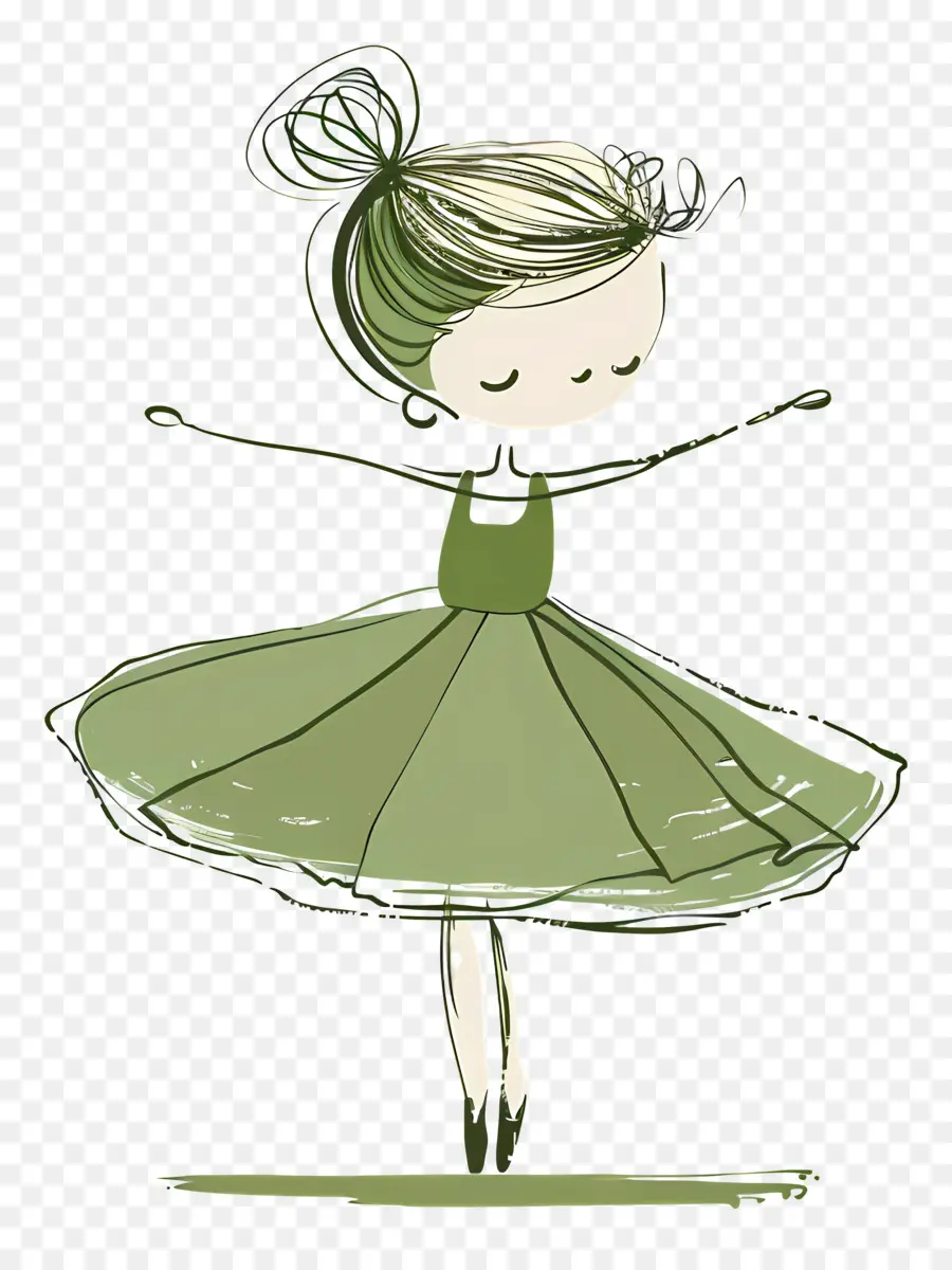 Ballet，Bailarina De Dibujo Verde PNG