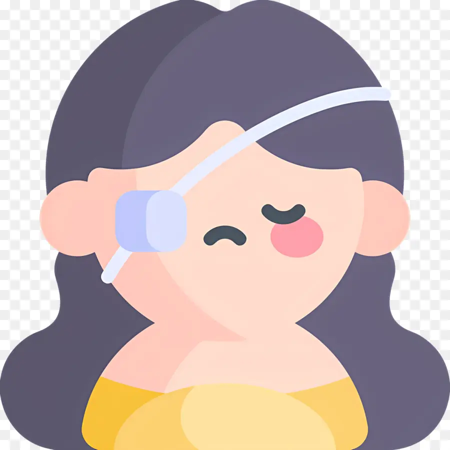 Lesiones Oculares，Chica Con Parche En El Ojo PNG