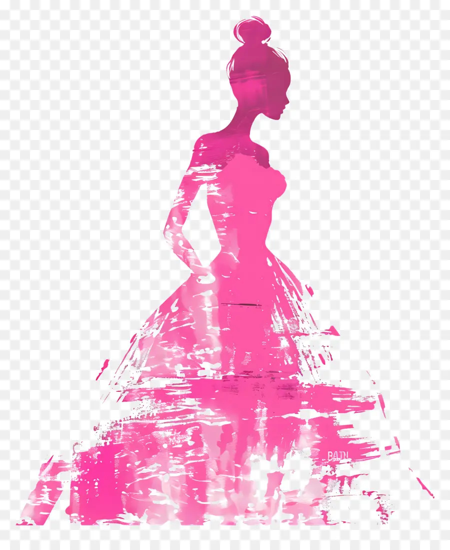 Silueta De Barbie Rosa，Silueta Rosa PNG