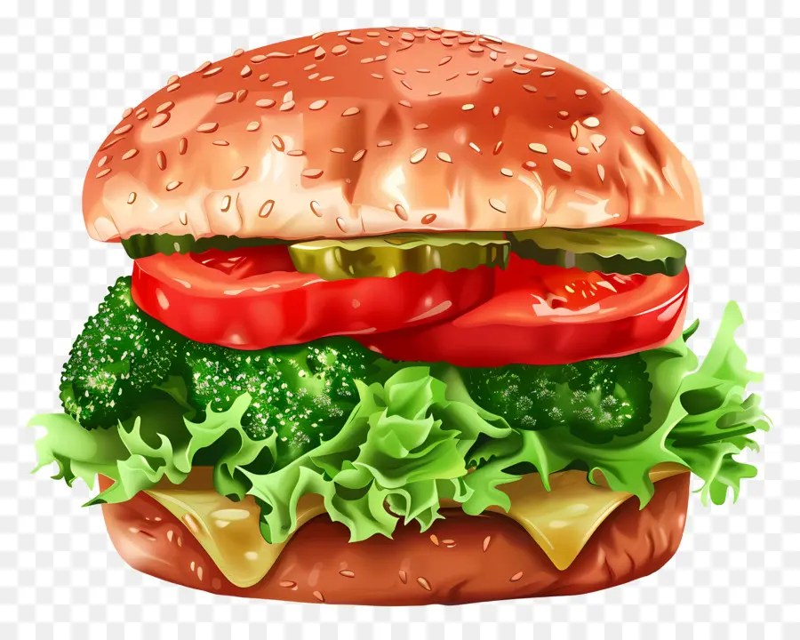 Hamburguesa Vegetariana，Hamburguesa Con Queso PNG