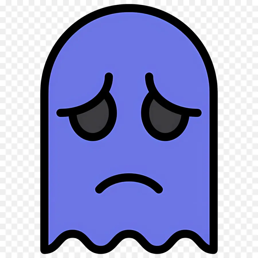 Emoji Fantasma，Fantasma Azul Triste PNG