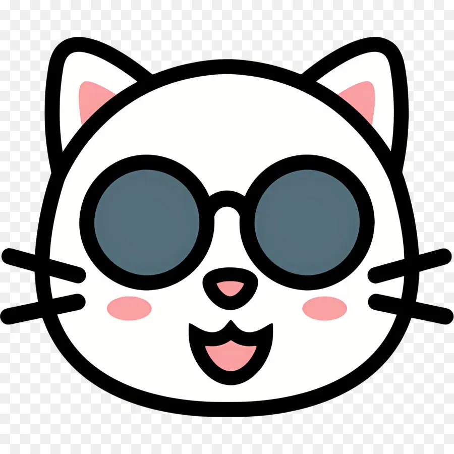 Emojis De Gato，Gato Con Gafas PNG