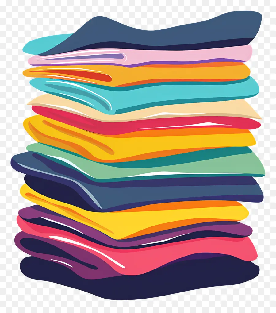 Pila De Ropa，Toallas Coloridas PNG