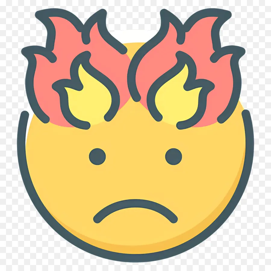 Emoji De Fuego，Cara Llameante PNG