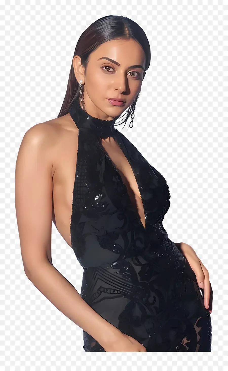 Rakul Preet Singh，Vestido Negro PNG