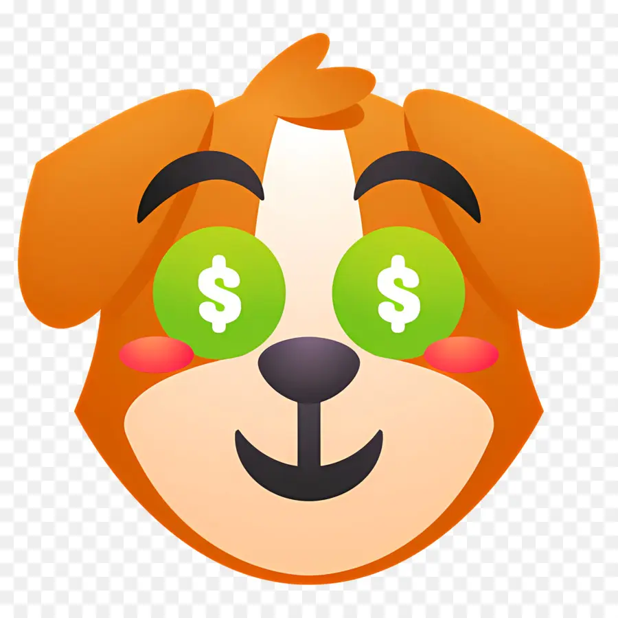 Emoji De Perro，Perro Con Ojos De Dólar PNG