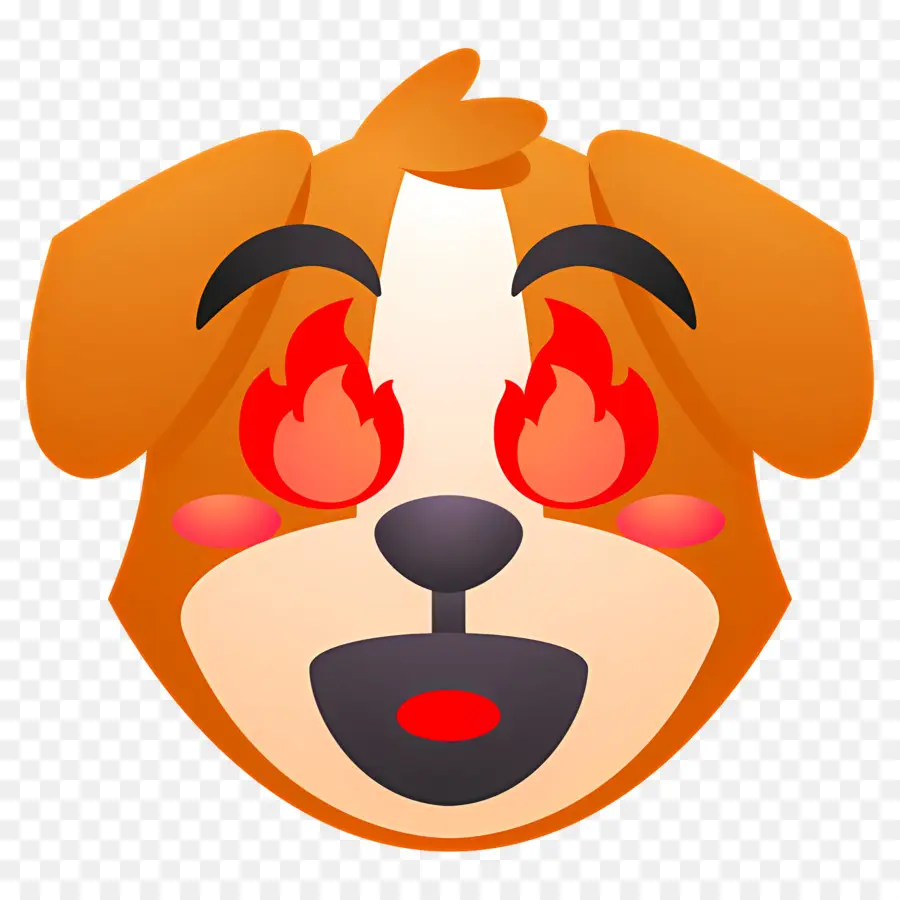 Emoji De Perro，Perro Con Ojos De Fuego PNG