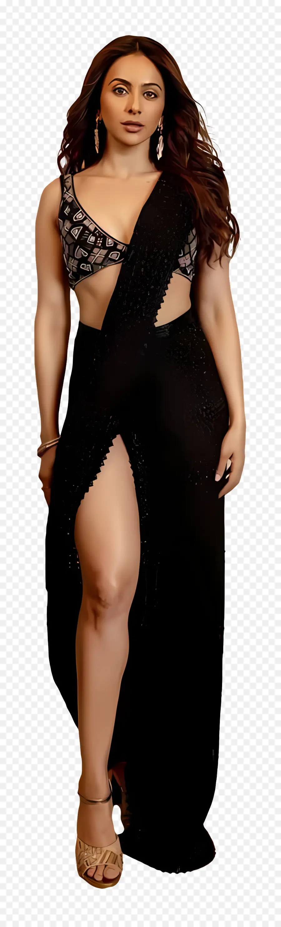 Rakul Preet Singh，Vestido Negro PNG