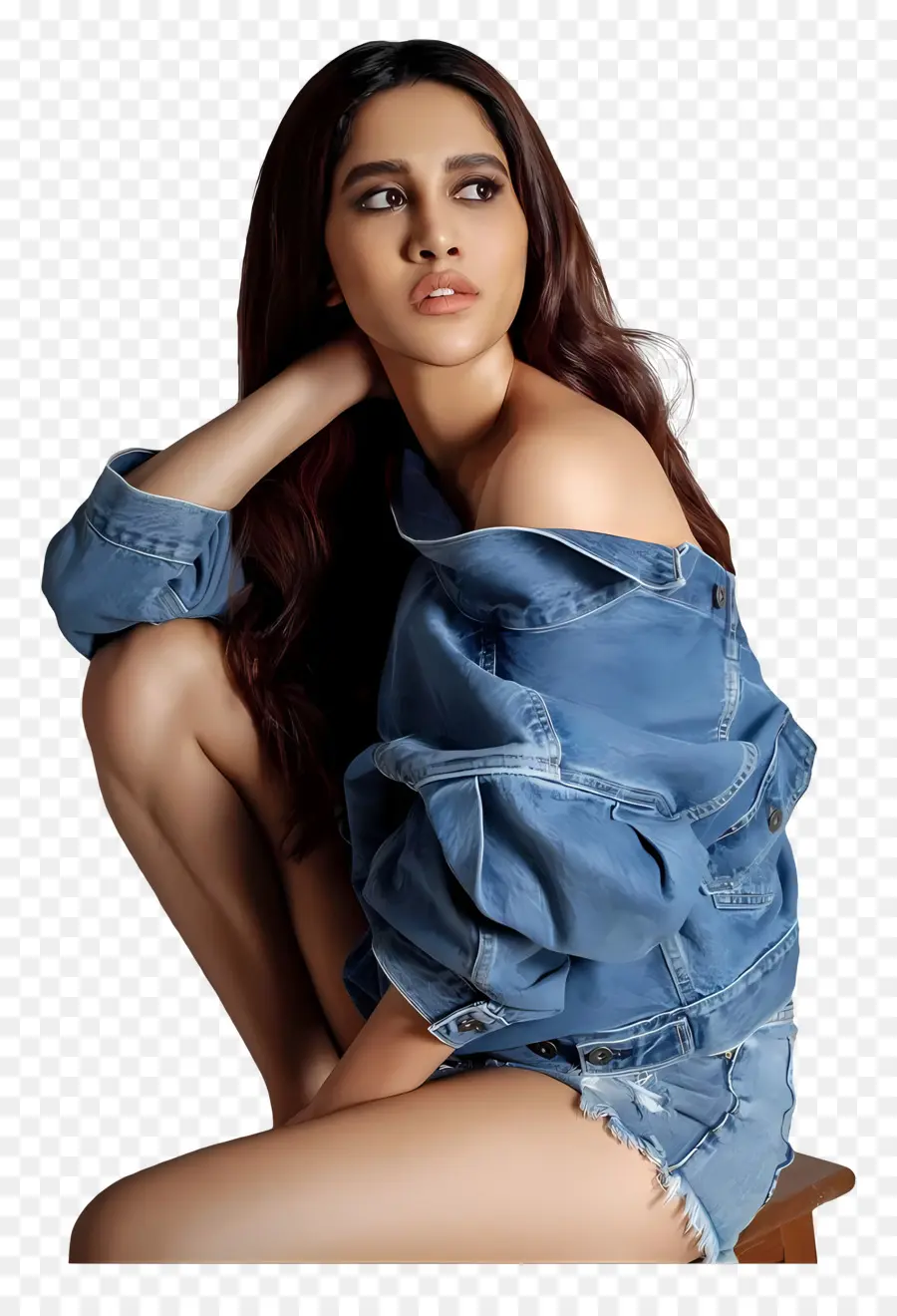 Nabha Natesh，Mujer En Chaqueta Vaquera PNG