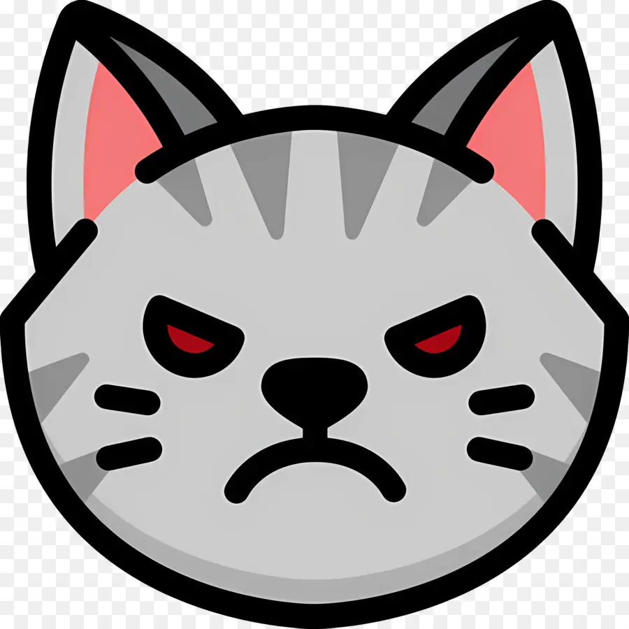 Emojis De Gato，Gato Gris Enojado PNG