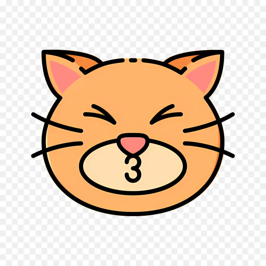 Emojis De Gato，Gato Besando PNG