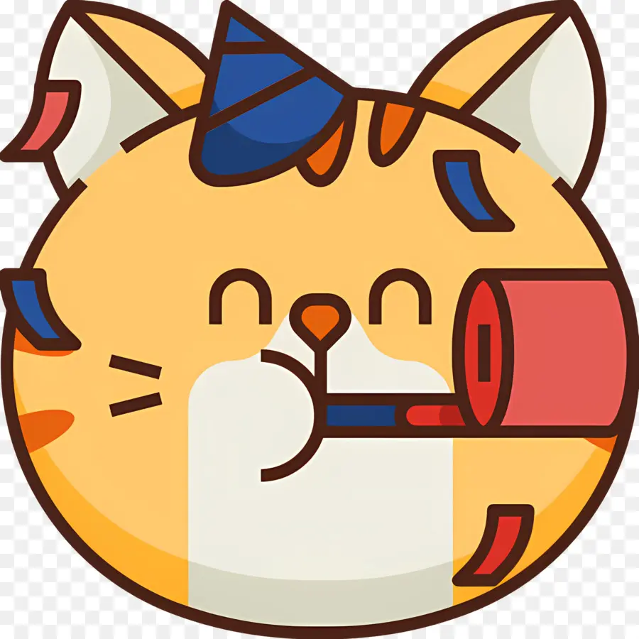 Emojis De Gato，Gato Con Sombrero De Fiesta PNG