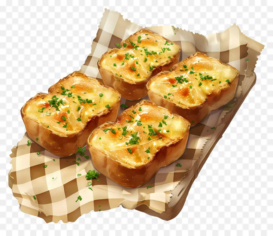 Pan De Ajo，Rebanadas De Pan Con Ajo PNG