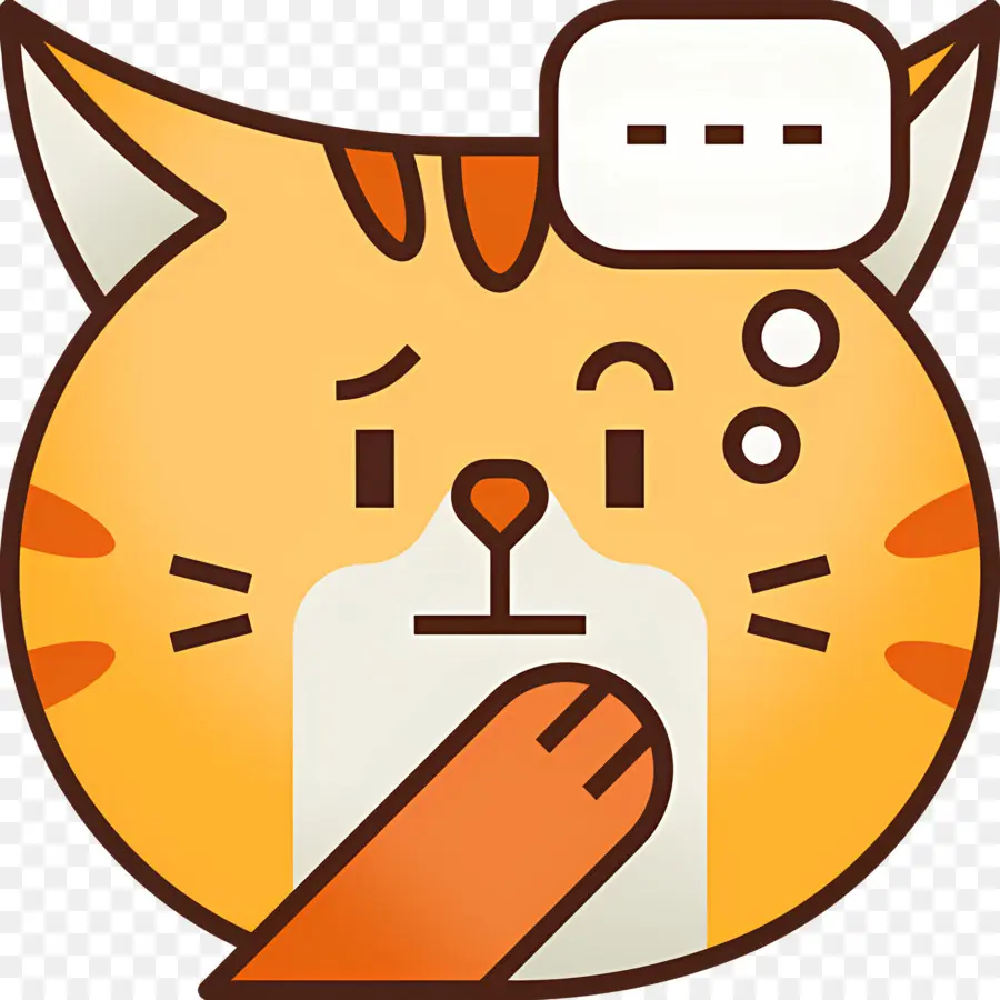 Emoji De Gato，Gato Pensante PNG