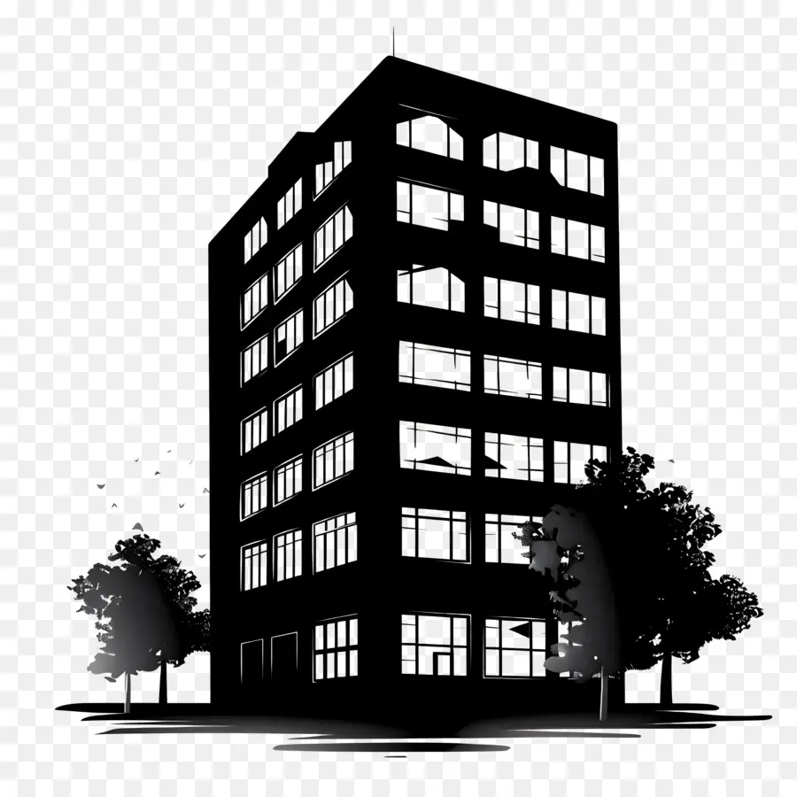 Silueta De Edificio Alto，Edificio Negro PNG