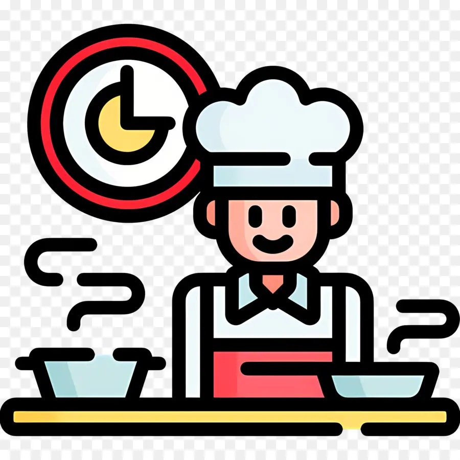 Cocinero，Chef Con Reloj PNG