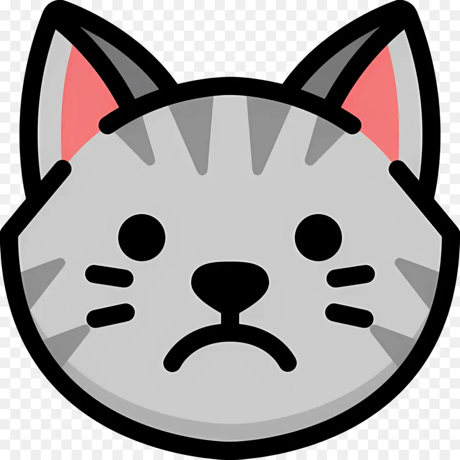 Emojis De Gato，Gato Gris Enojado PNG