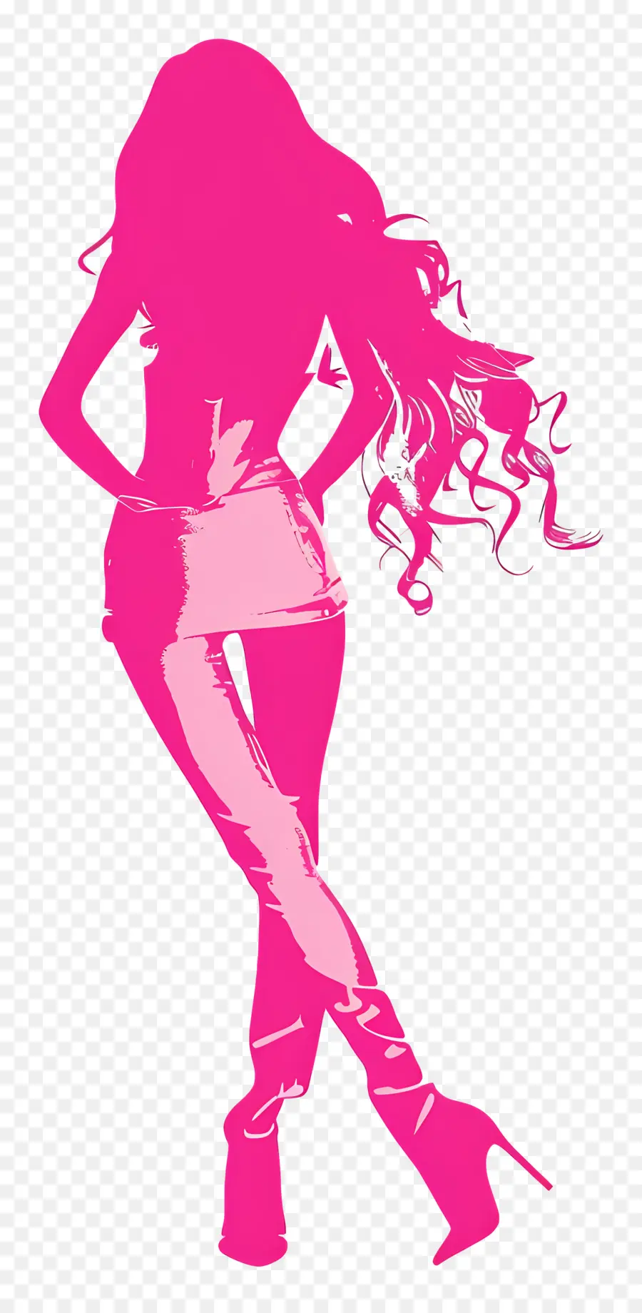 Silueta De Barbie Rosa，Silueta De Mujer PNG