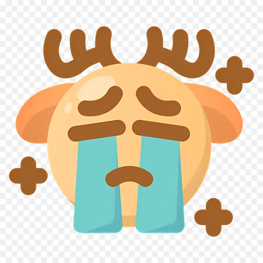 Emojis Llorando，Emoji De Ciervo Llorando PNG