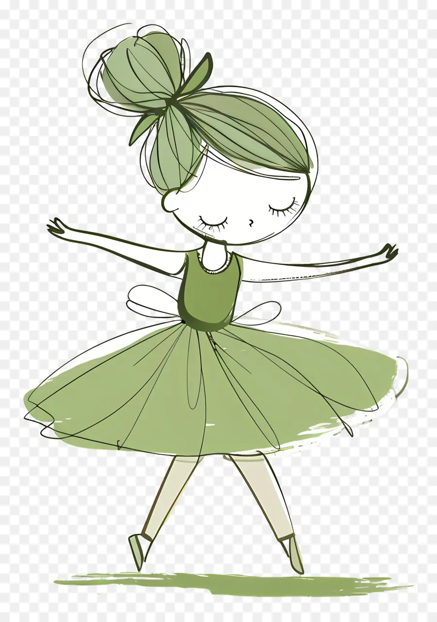 Ballet，Bailarina De Dibujo Verde PNG