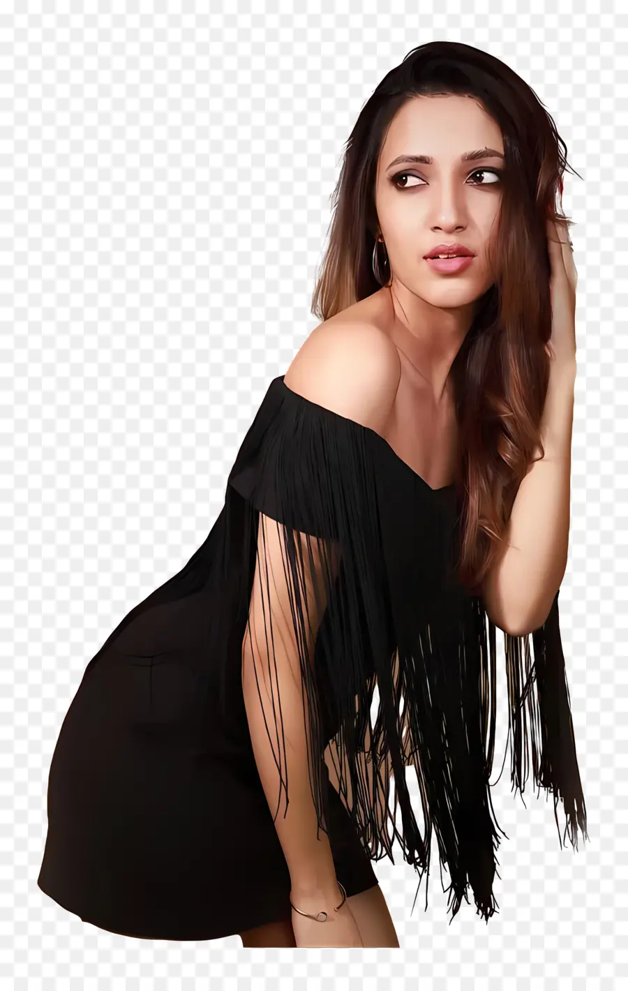 Neha Shetty，Mujer En Vestido Negro PNG