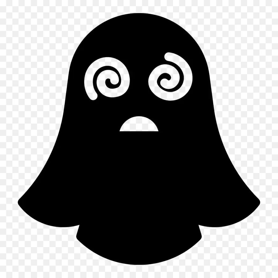 Emoji Fantasma，Fantasma Con Ojos Arremolinados PNG