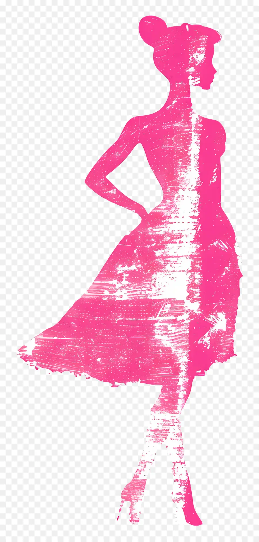 Silueta De Barbie Rosa，Silueta Rosa PNG