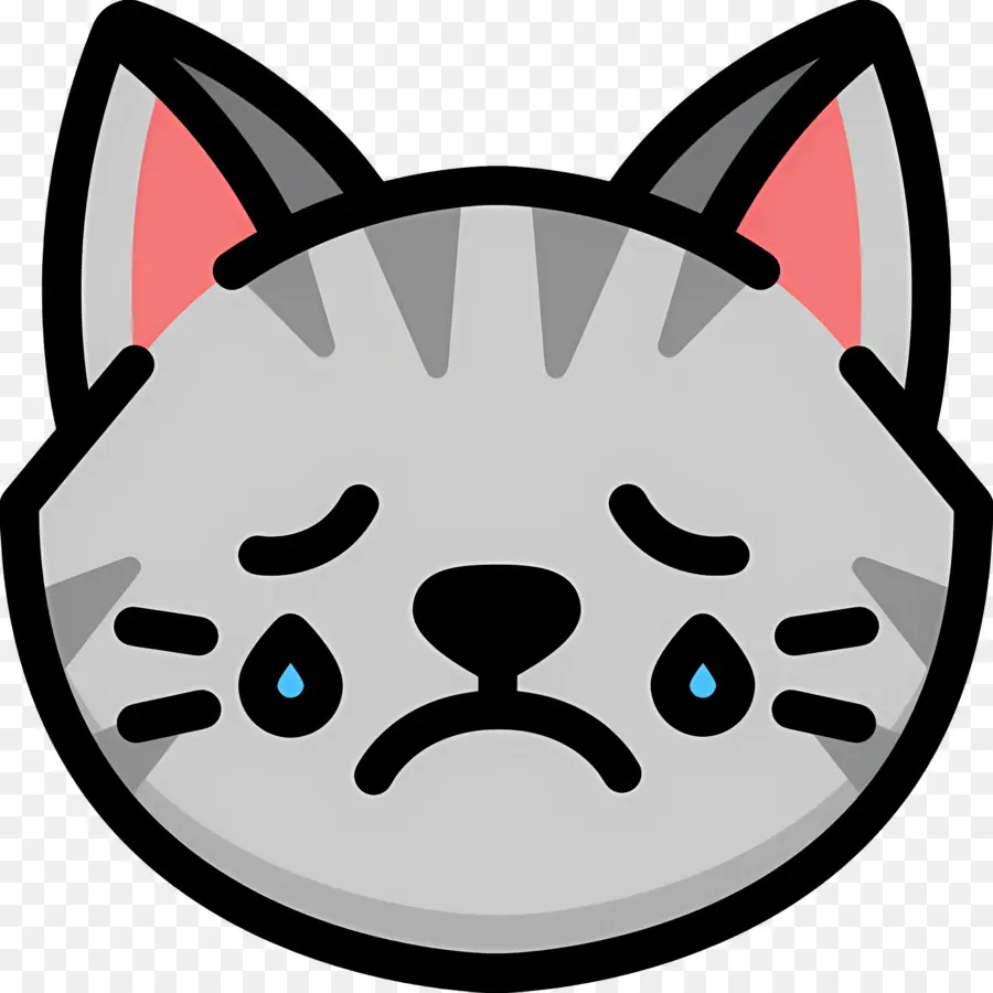 Emoji De Gato，Gato Gris Enojado PNG