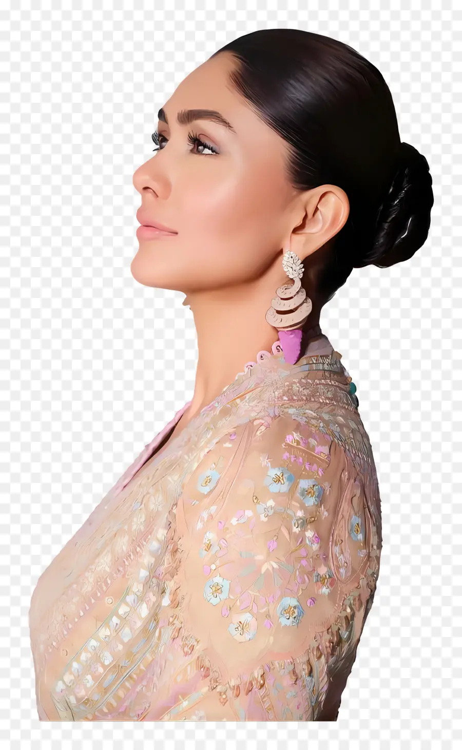 Mrunal Thakur，Mujer En Traje Tradicional PNG