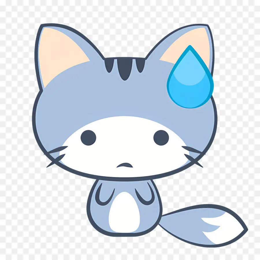 Emojis De Gato，Gato Sudoroso PNG