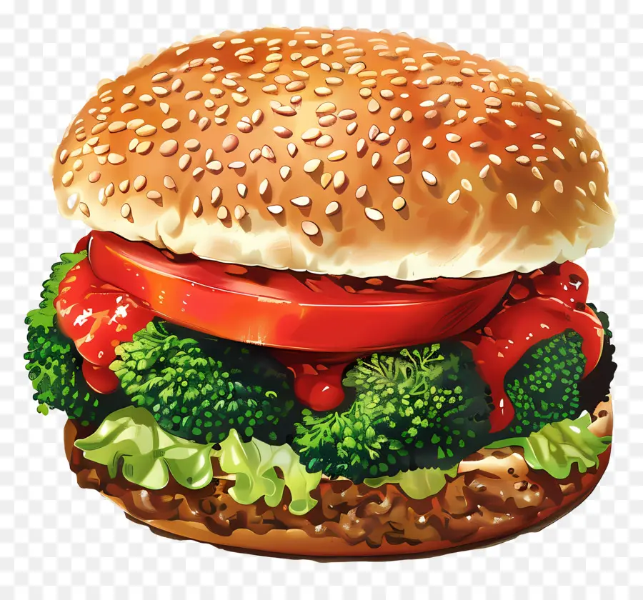 Hamburguesa Vegetariana，Hamburguesa Realista PNG