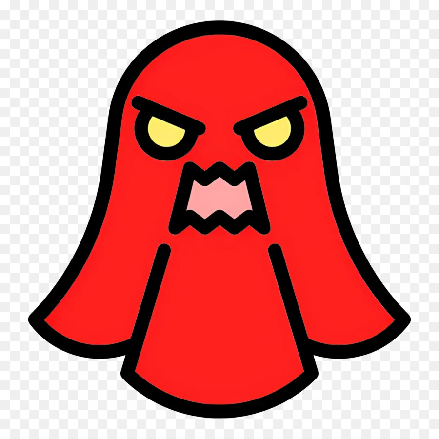 Emoji Fantasma，Fantasma Enojado Rojo PNG