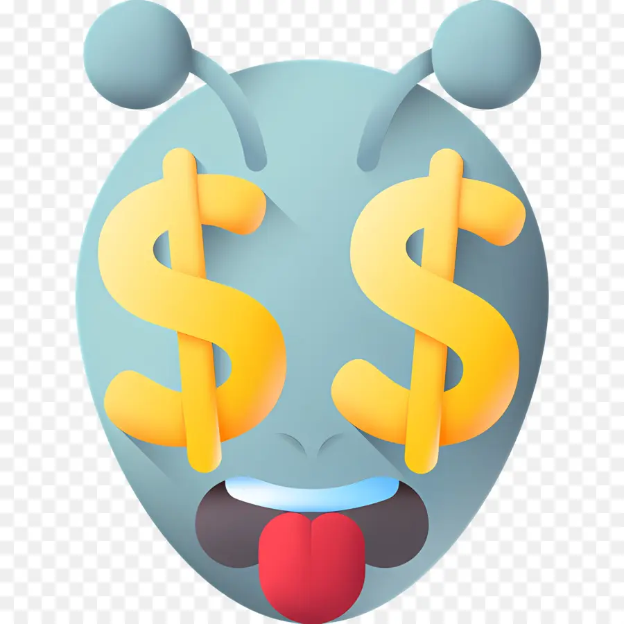 Dinero Emoji，Alien Con Ojos De Dólar PNG